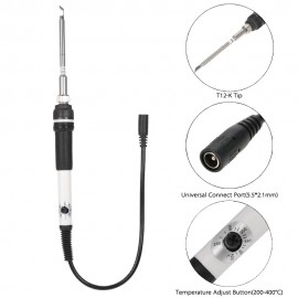 T12 DC 12-24V 75W Mini Adjustable Temperature 200-400°C Electric Soldering Iron Welding Tool with T12-K Tip