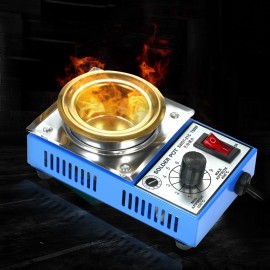 150W 220V 50mm 500g Mini Lead Free Soldering Pot Titanium Coating Stainless Steel Solder Pot Compact Temperature Adjustable Solder Bath for Welding and Soldering