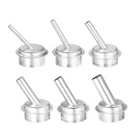 6Pcs Universal Hot Air Generator Nozzles Heat Resistant 45 Degree Bent Round Heat Air Machine Solder Set Soldering Tool 3/4/5/7/8/10mm Compatible with 861DW Series Hot Air Welding Station