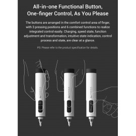 iFu 6.3mm Electric Screw Driver Safety Power Lithium Electric Screwdriver 3 Speed LED Lights Compact Rechargeable Electromotion Screwdriver with 9pcs Bits