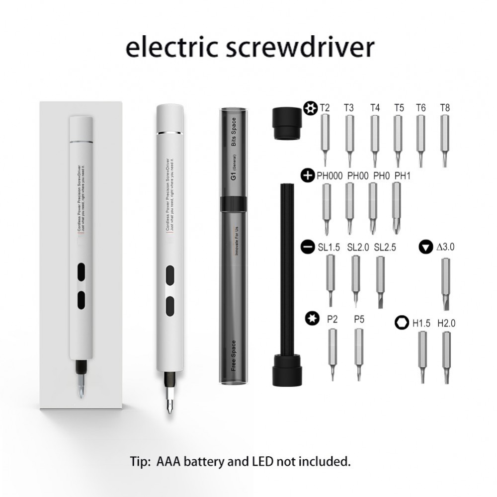 Electric Power Screwdriver Portable Cordless Magnetic Screw Driver Precision Hand Screwdriver Bit Set For Laptop PC Cellphone Small Devices Repair Tools Set
