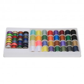 60pcs/set Mixed Colors Sewing Thread Set Metal Bobbins + Thread Spools for Brother Janome Kenmore Singer Household Electric Sewing Machines