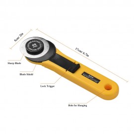 NDK 45mm Rotary Cutter Knife with Ergonomic Handle Safety Lock Quilting Sewing Cutting Tool