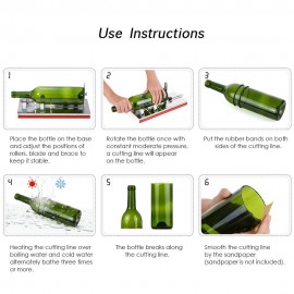 Stainless Steel Adjustable Glass Bottle Cutter DIY Bottle Cutting Tool for Wine Beer Round Square Oval Bottles Mason Jars