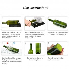 Glass Bottle Cutter with Accessories for Round Square Oval Bottles and Bottle Neck Multi-wheel DIY Bottle Cutting Tool for Wine Beer Champagne Bottles Lampshade Flowerpot Vases Making Art