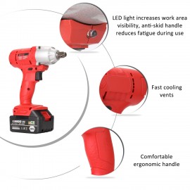 108VF 13800mAh Cordless Electric Wrench 320Nm 3/8 Inch Driver Lithium Battery Wrench High Torque Rechargeable Power Wrenches