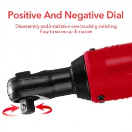 18V Multifunctional Cordless Rechargeable Electric Wrench 3/8 Inch Right Angle Electric Ratchet Wrenches with LED Light