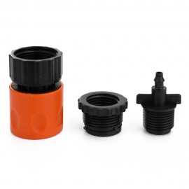 15m Adjustable Misting Cooling Irrigation System Watering Kit Hose Nozzle Plug Connecter Fittings with 20 Orange Nozzles Garden Patio Waterring for Outdoor Swimming Pool Tee Joints