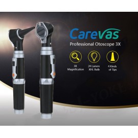 Carevas Pocket Otoscope 3X True View Full Spectrum Home Physician Ear Care Diagnostic Set with 8 Tips for Adult & Child FDA & CE Approved