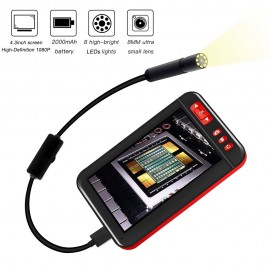 Industrial Endoscope Borescope Inspection Camera Built-in 8pcs LEDs 8mm Lens with 4.3 Inch High-definition 1080P Display Screen